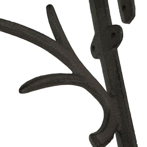 Zeckos - Brown Cast Iron Deer Antler Wall Shelf Brackets Set of 2 - Brown - Picture 3 of 8